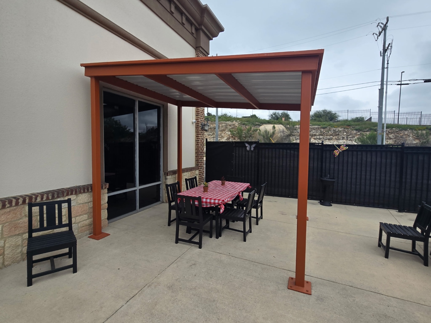 Outdoor patio with pergola
